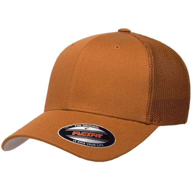 Brown Flexfit Mesh Trucker Cap