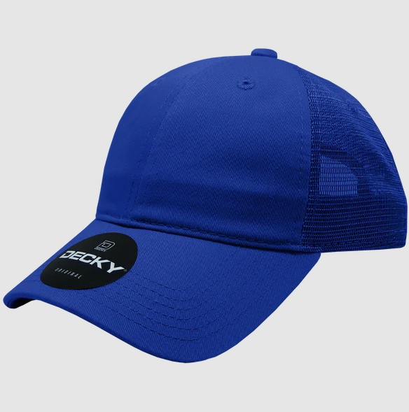 6 Panel Women's Royal Blue Trucker Cap