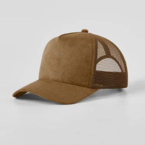 Suede Mesh Trucker Cap Brown