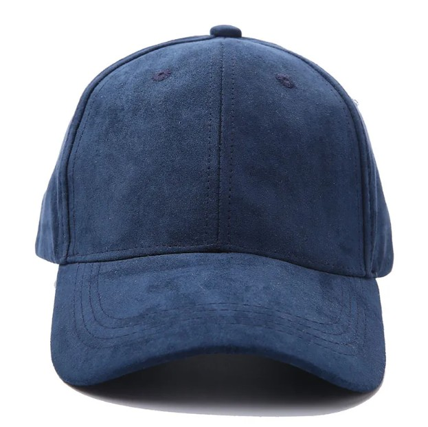 Unisex Solid Blue Adjustable Curved Brim Sport Cap