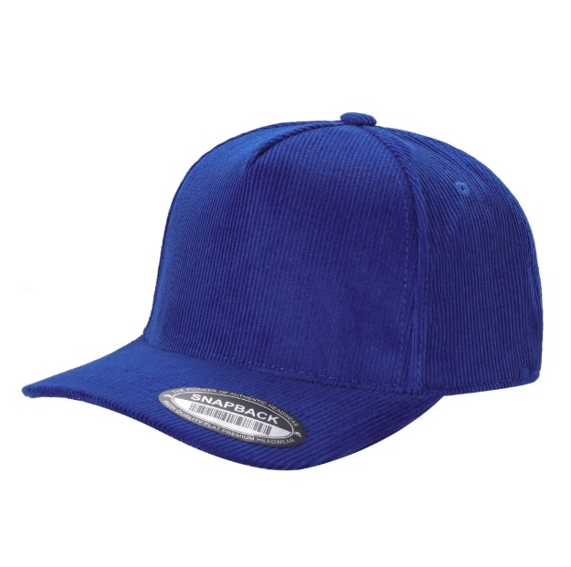 5 Panel Solid Royal Corduroy Adjustable Cap